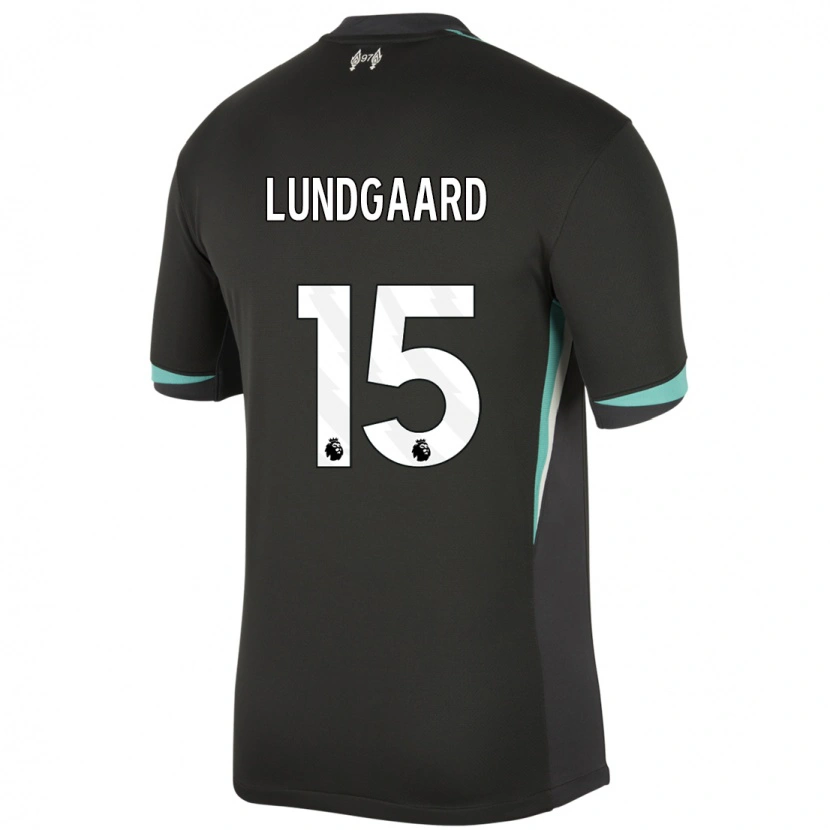 Danxen Uomo Maglia Sofie Lundgaard #15 Nero Antracite Bianco Kit Gara Away 2024/25 Maglietta
