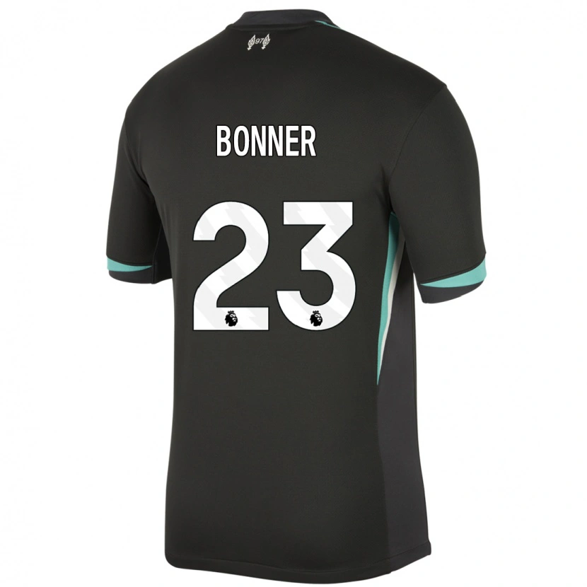 Danxen Uomo Maglia Gemma Bonner #23 Nero Antracite Bianco Kit Gara Away 2024/25 Maglietta