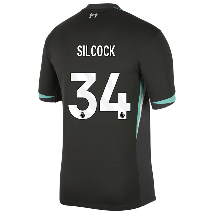 Danxen Uomo Maglia Hannah Silcock #34 Nero Antracite Bianco Kit Gara Away 2024/25 Maglietta