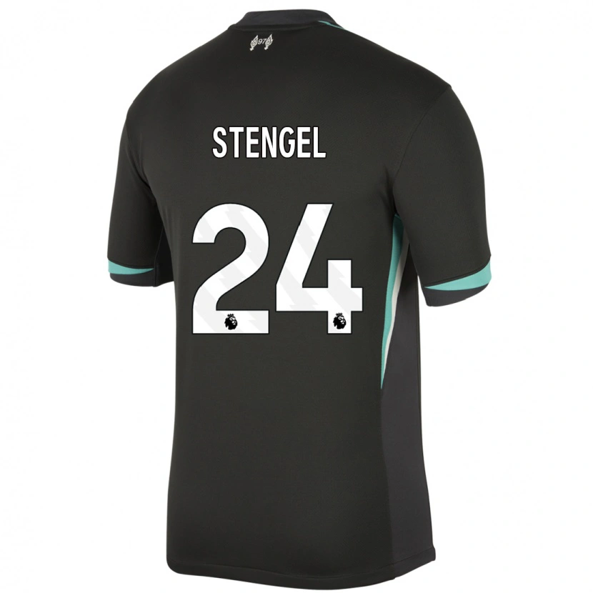 Danxen Uomo Maglia Katie Stengel #24 Nero Antracite Bianco Kit Gara Away 2024/25 Maglietta