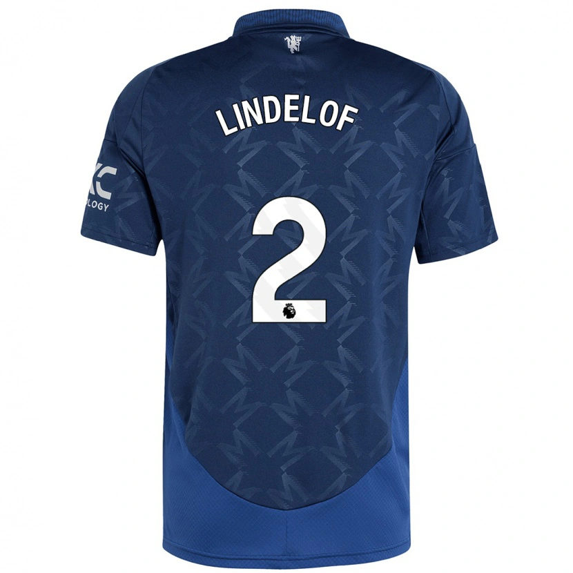 Danxen Uomo Maglia Victor Lindelöf #2 Indaco Kit Gara Away 2024/25 Maglietta