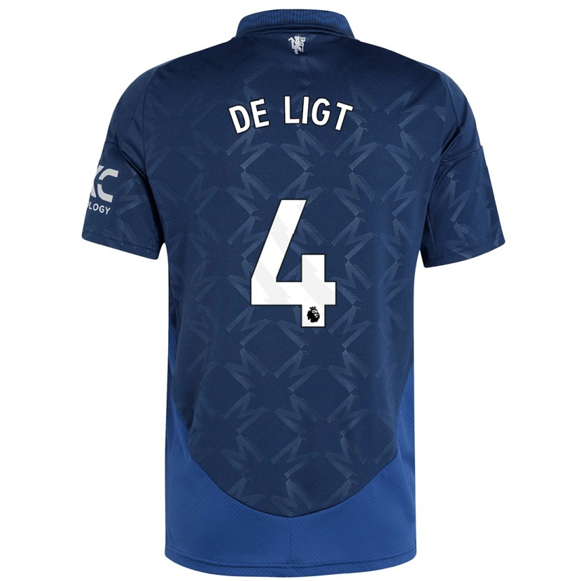 Danxen Uomo Maglia Matthijs De Ligt #4 Indaco Kit Gara Away 2024/25 Maglietta
