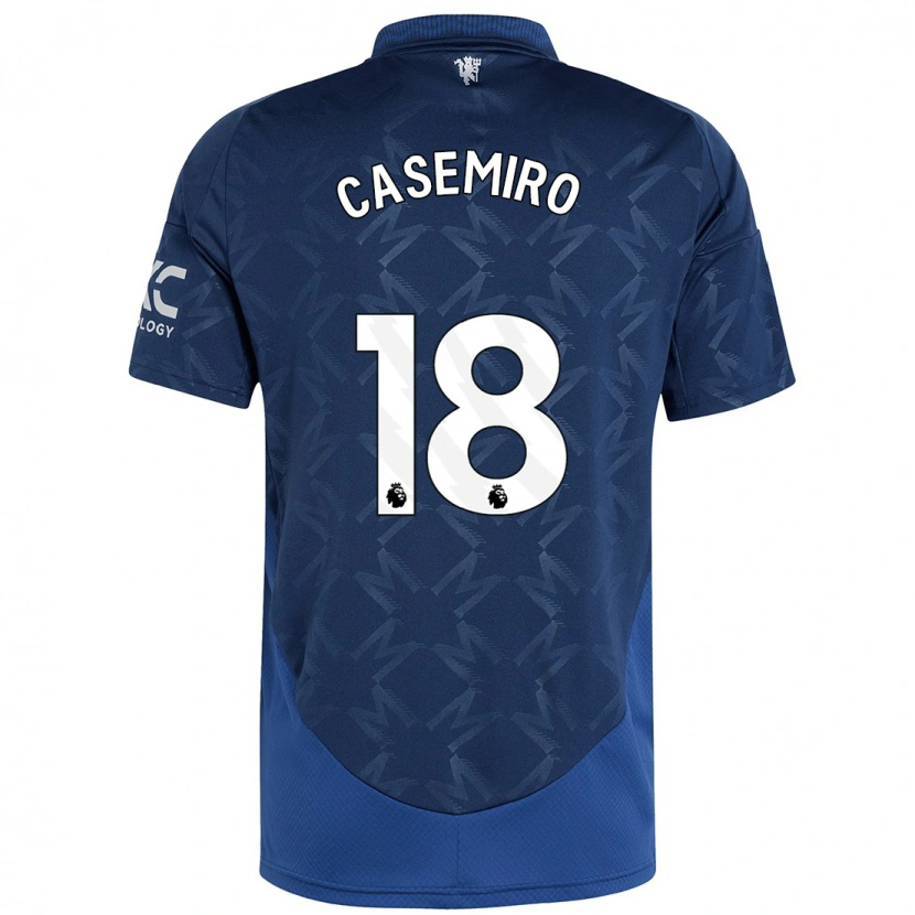 Danxen Uomo Maglia Casemiro #18 Indaco Kit Gara Away 2024/25 Maglietta