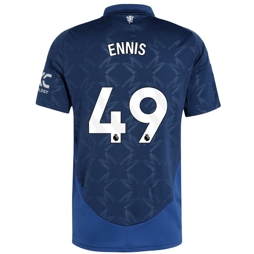 Danxen Uomo Maglia Ethan Ennis #49 Indaco Kit Gara Away 2024/25 Maglietta
