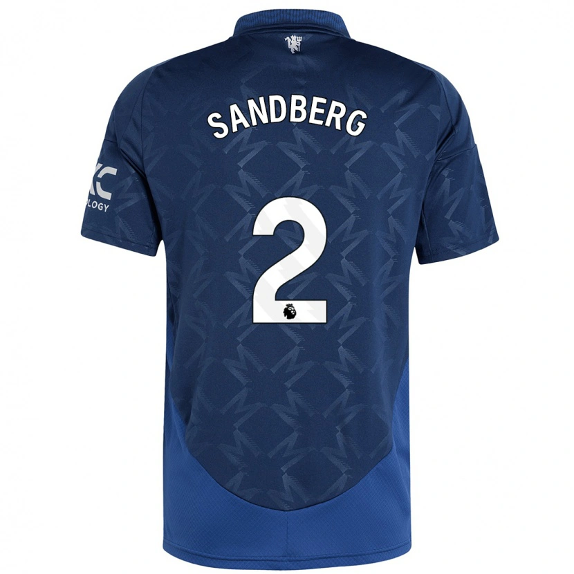 Danxen Uomo Maglia Anna Sandberg #2 Indaco Kit Gara Away 2024/25 Maglietta