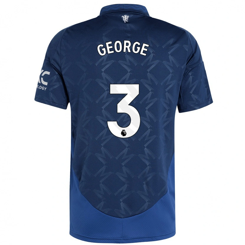 Danxen Uomo Maglia Gabby George #3 Indaco Kit Gara Away 2024/25 Maglietta