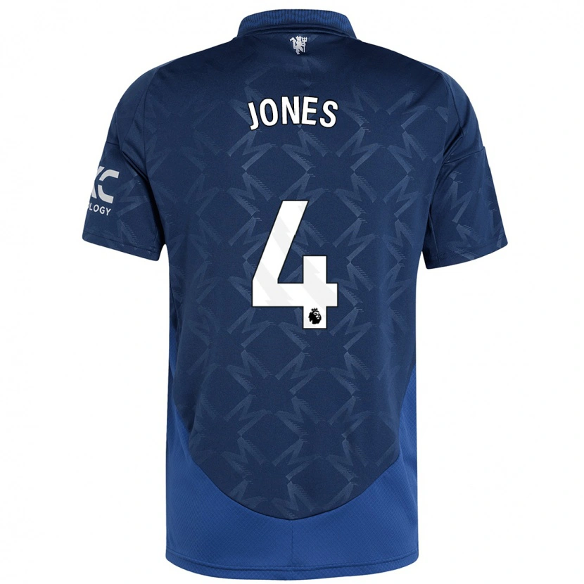 Danxen Uomo Maglia Phil Jones #4 Indaco Kit Gara Away 2024/25 Maglietta