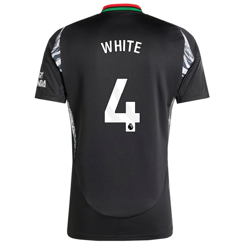 Danxen Uomo Maglia Ben White #4 Nero Kit Gara Away 2024/25 Maglietta