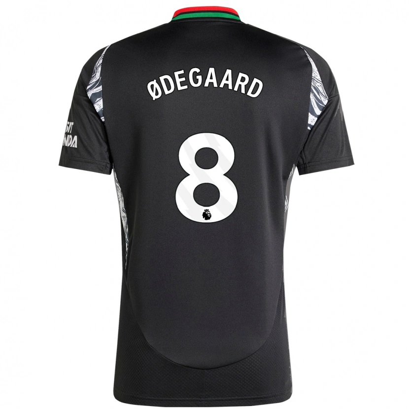 Danxen Uomo Maglia Martin Ødegaard #8 Nero Kit Gara Away 2024/25 Maglietta