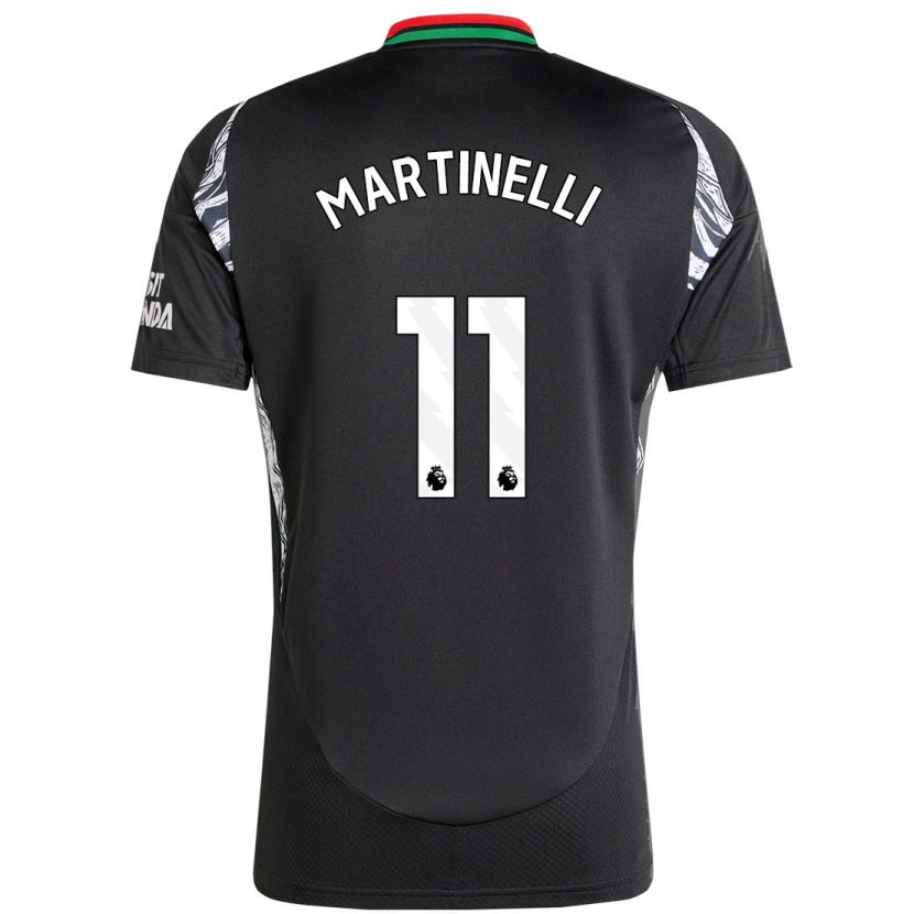 Danxen Uomo Maglia Gabriel Martinelli #11 Nero Kit Gara Away 2024/25 Maglietta