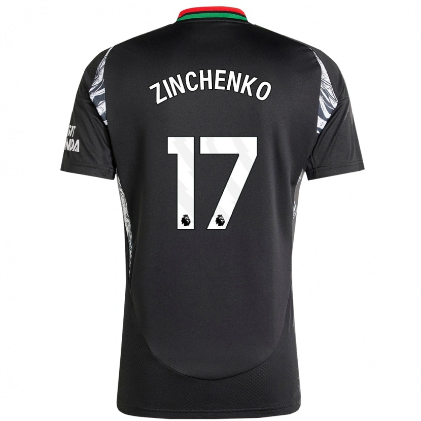 Danxen Uomo Maglia Oleksandr Zinchenko #17 Nero Kit Gara Away 2024/25 Maglietta