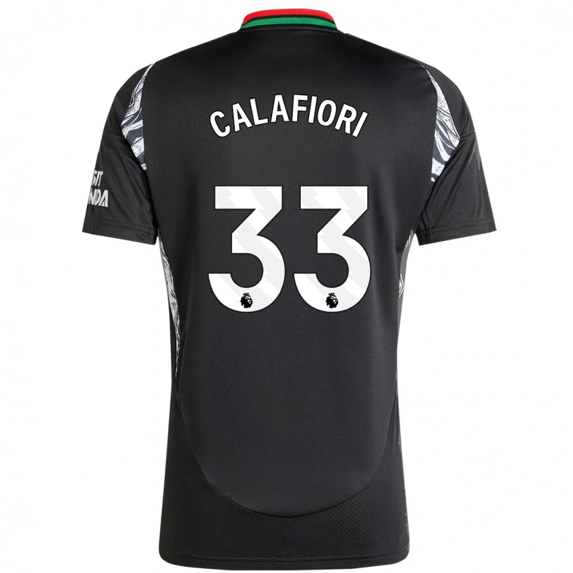 Danxen Uomo Maglia Riccardo Calafiori #33 Nero Kit Gara Away 2024/25 Maglietta