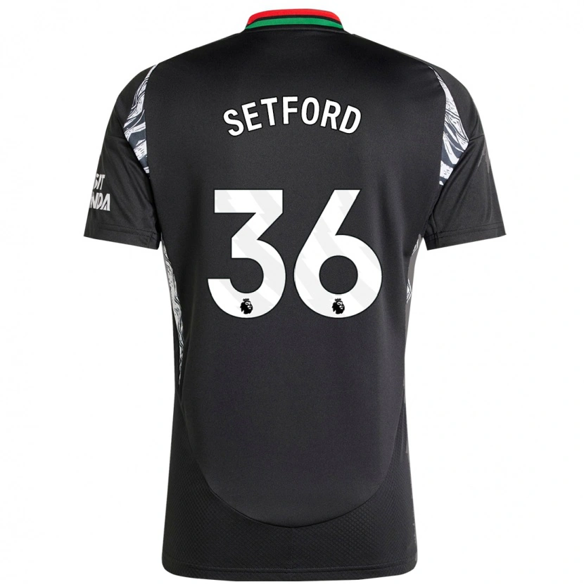 Danxen Uomo Maglia Tommy Setford #36 Nero Kit Gara Away 2024/25 Maglietta