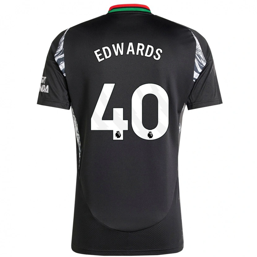 Danxen Uomo Maglia Khayon Edwards #40 Nero Kit Gara Away 2024/25 Maglietta