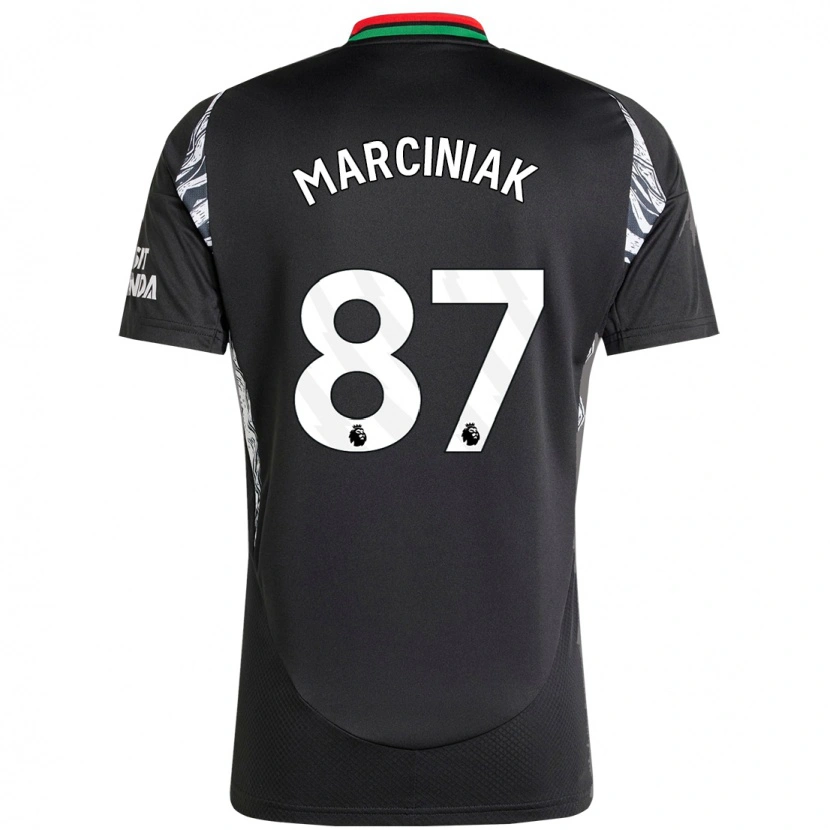 Danxen Uomo Maglia Alex Marciniak #87 Nero Kit Gara Away 2024/25 Maglietta