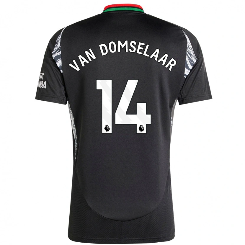 Danxen Uomo Maglia Daphne Van Domselaar #14 Nero Kit Gara Away 2024/25 Maglietta