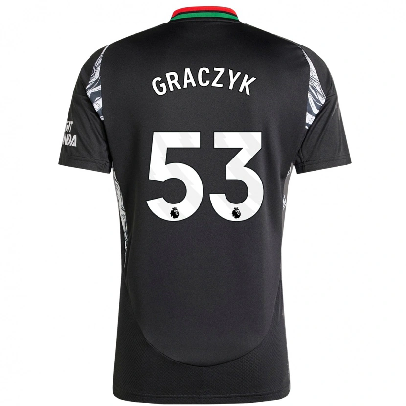 Danxen Uomo Maglia Hubert Graczyk #53 Nero Kit Gara Away 2024/25 Maglietta