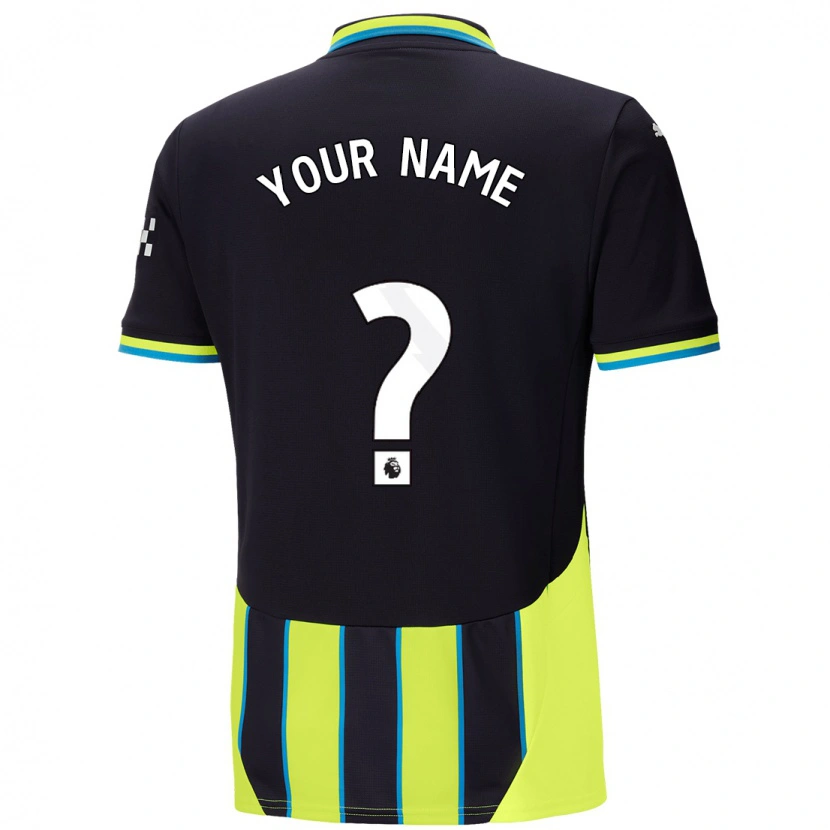 Danxen Uomo Maglia Il Tuo Nome #0 Blu Giallo Kit Gara Away 2024/25 Maglietta