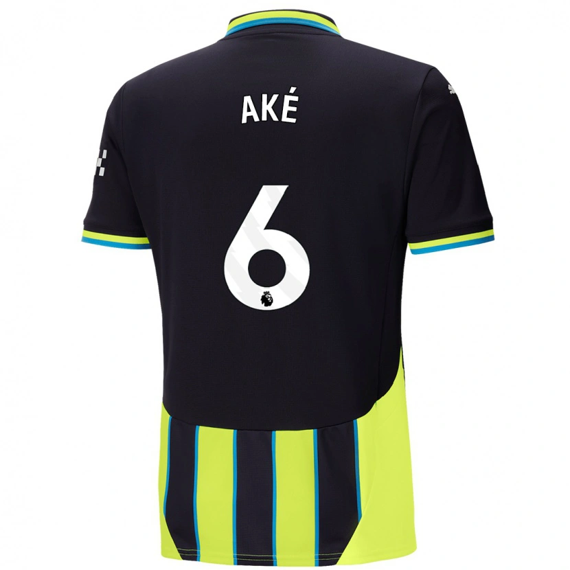 Danxen Uomo Maglia Nathan Aké #6 Blu Giallo Kit Gara Away 2024/25 Maglietta