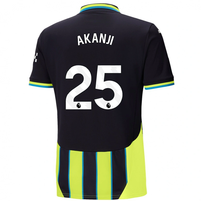 Danxen Uomo Maglia Manuel Akanji #25 Blu Giallo Kit Gara Away 2024/25 Maglietta