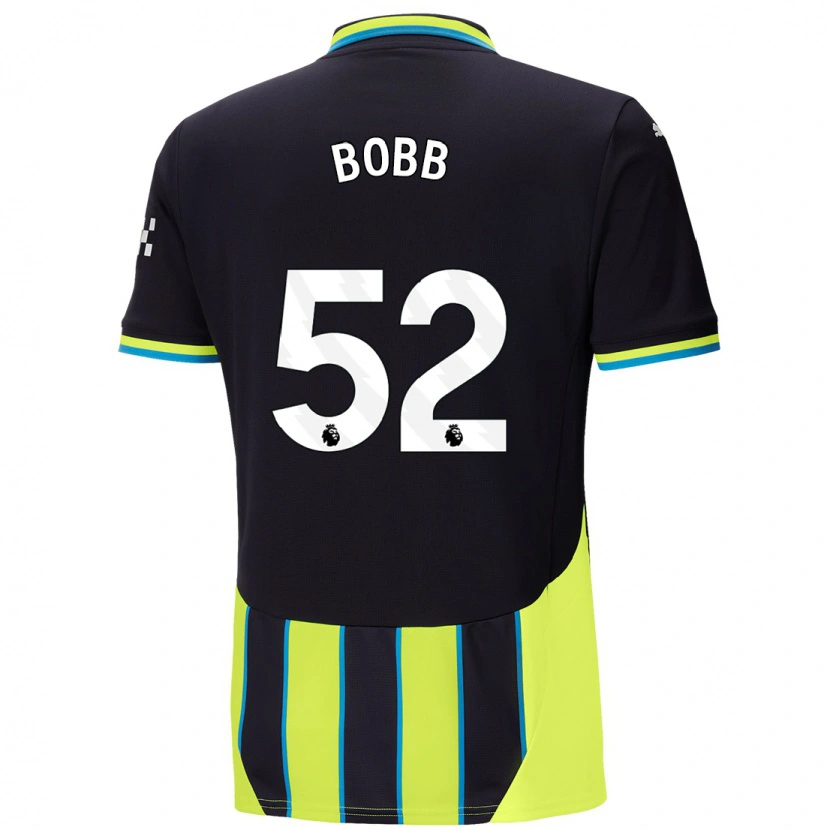 Danxen Uomo Maglia Oscar Bobb #52 Blu Giallo Kit Gara Away 2024/25 Maglietta