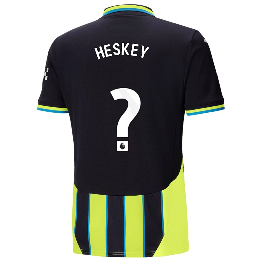 Danxen Uomo Maglia Reigan Heskey #0 Blu Giallo Kit Gara Away 2024/25 Maglietta