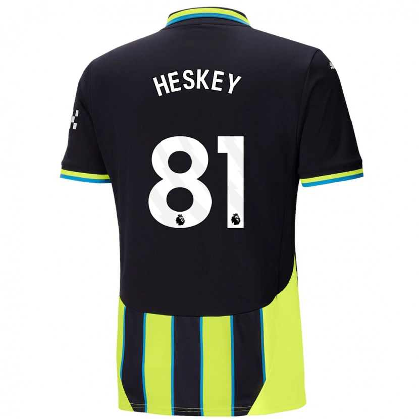 Danxen Uomo Maglia Jaden Heskey #81 Blu Giallo Kit Gara Away 2024/25 Maglietta