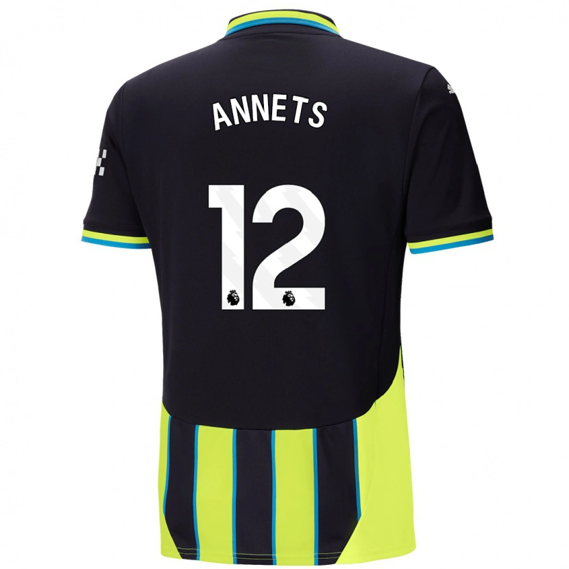 Danxen Uomo Maglia Eve Annets #12 Blu Giallo Kit Gara Away 2024/25 Maglietta