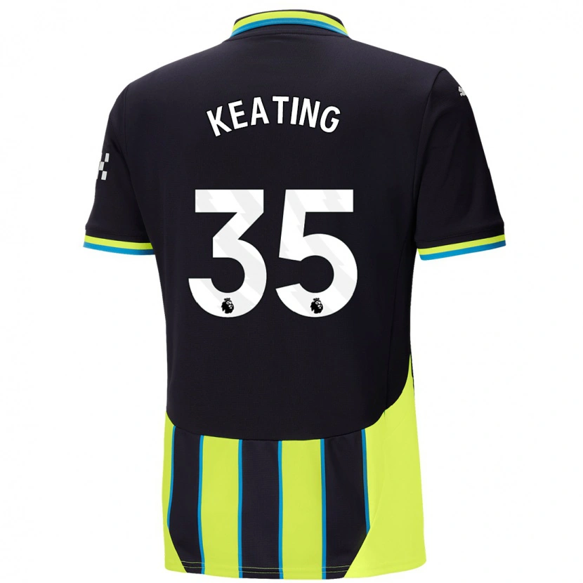 Danxen Uomo Maglia Khiara Keating #35 Blu Giallo Kit Gara Away 2024/25 Maglietta
