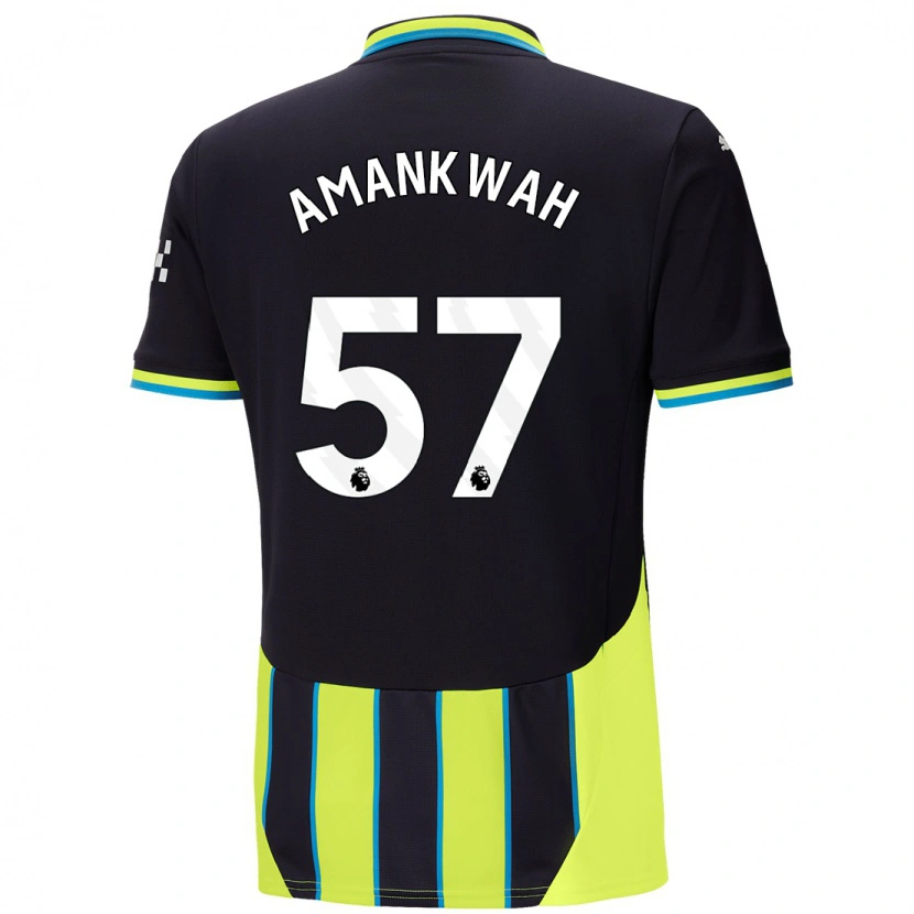 Danxen Uomo Maglia Yeboah Amankwah #57 Blu Giallo Kit Gara Away 2024/25 Maglietta