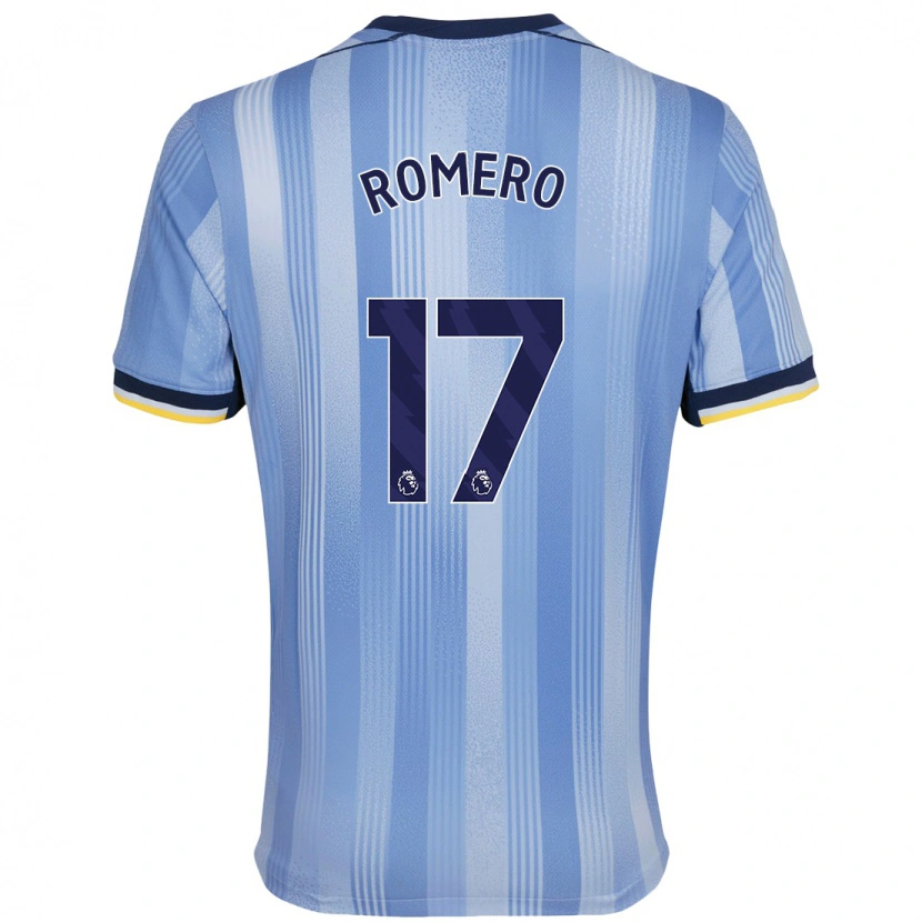 Danxen Uomo Maglia Cristian Romero #17 Azzurro Chiaro Kit Gara Away 2024/25 Maglietta