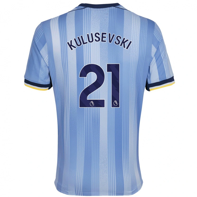 Danxen Uomo Maglia Dejan Kulusevski #21 Azzurro Chiaro Kit Gara Away 2024/25 Maglietta