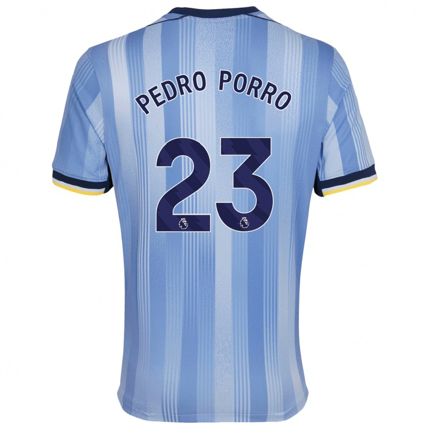 Danxen Uomo Maglia Pedro Porro #23 Azzurro Chiaro Kit Gara Away 2024/25 Maglietta