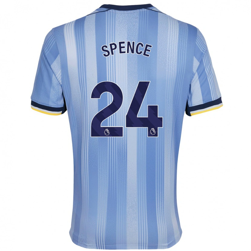 Danxen Uomo Maglia Djed Spence #24 Azzurro Chiaro Kit Gara Away 2024/25 Maglietta