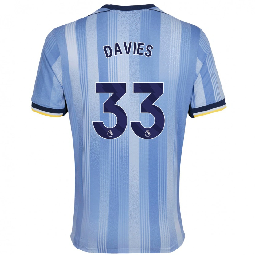 Danxen Uomo Maglia Ben Davies #33 Azzurro Chiaro Kit Gara Away 2024/25 Maglietta