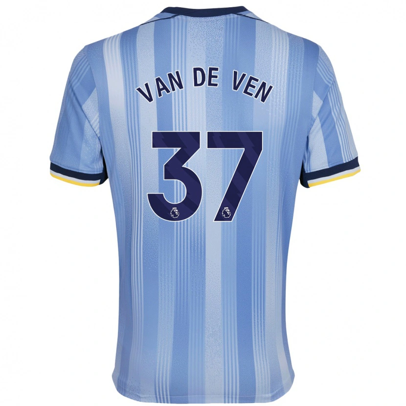 Danxen Uomo Maglia Micky Van De Ven #37 Azzurro Chiaro Kit Gara Away 2024/25 Maglietta