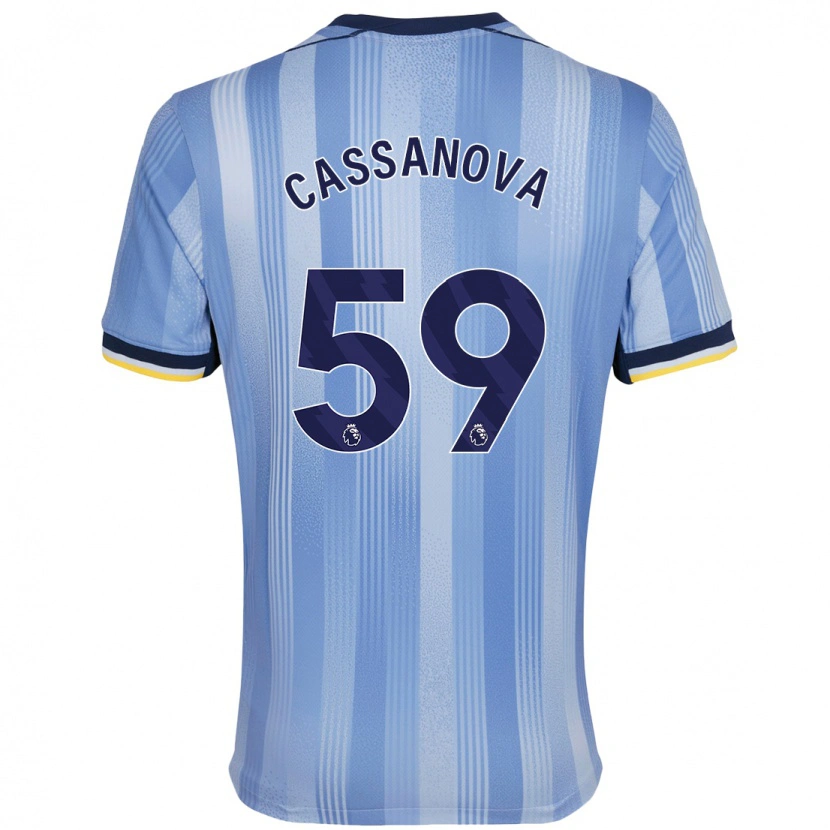 Danxen Uomo Maglia Dante Cassanova #59 Azzurro Chiaro Kit Gara Away 2024/25 Maglietta