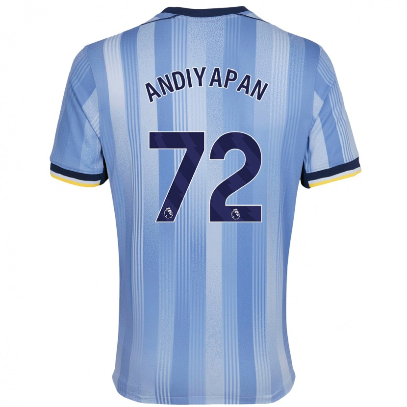 Danxen Uomo Maglia William Andiyapan #72 Azzurro Chiaro Kit Gara Away 2024/25 Maglietta