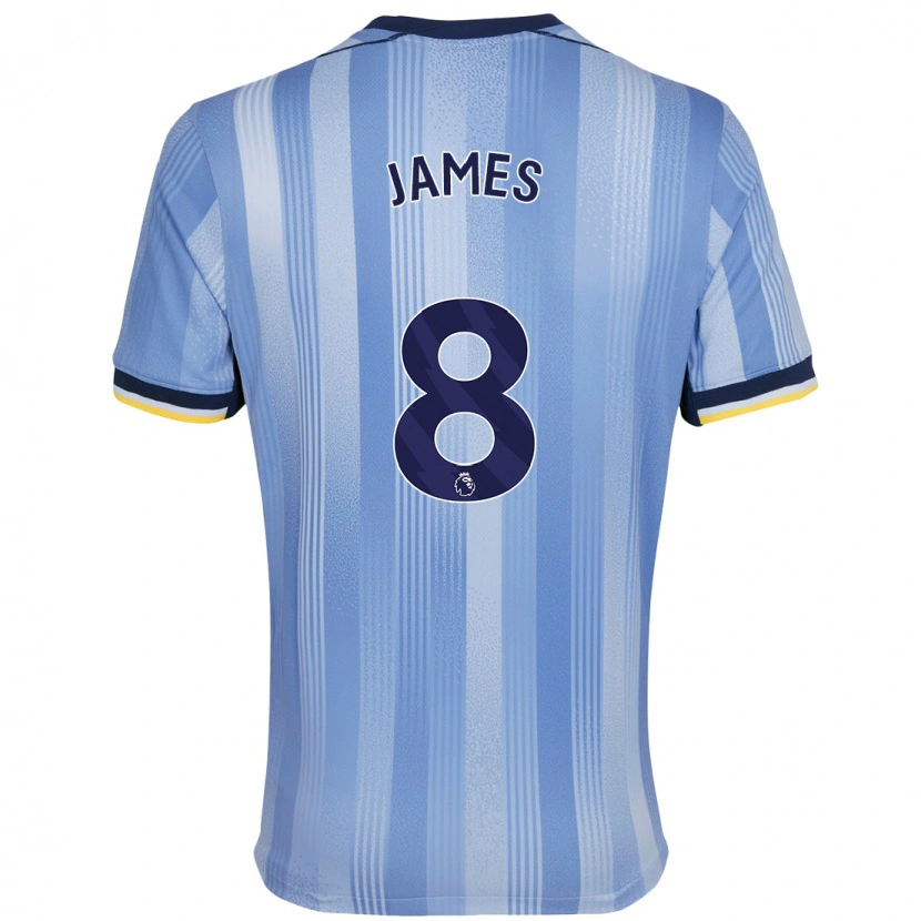 Danxen Uomo Maglia Angharad James #8 Azzurro Chiaro Kit Gara Away 2024/25 Maglietta