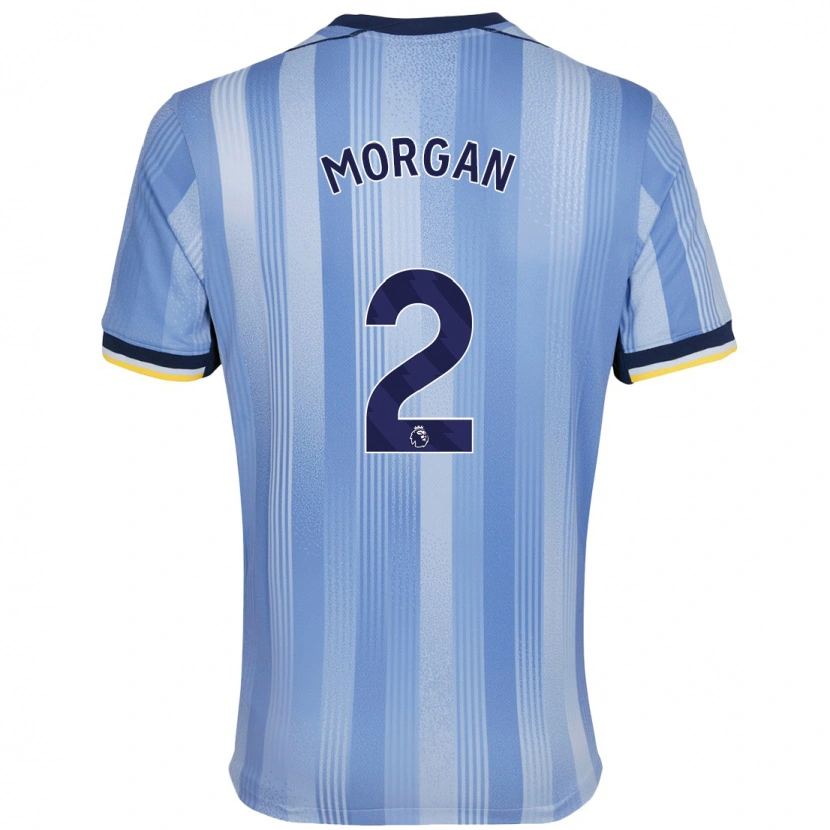 Danxen Uomo Maglia Esther Morgan #2 Azzurro Chiaro Kit Gara Away 2024/25 Maglietta