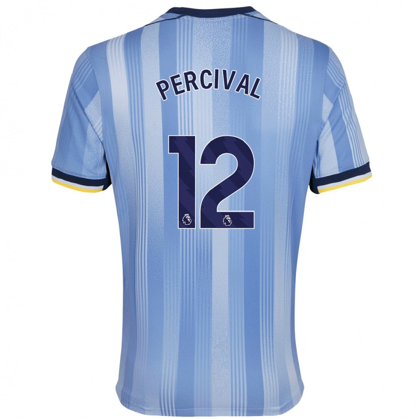 Danxen Uomo Maglia Ria Percival #12 Azzurro Chiaro Kit Gara Away 2024/25 Maglietta
