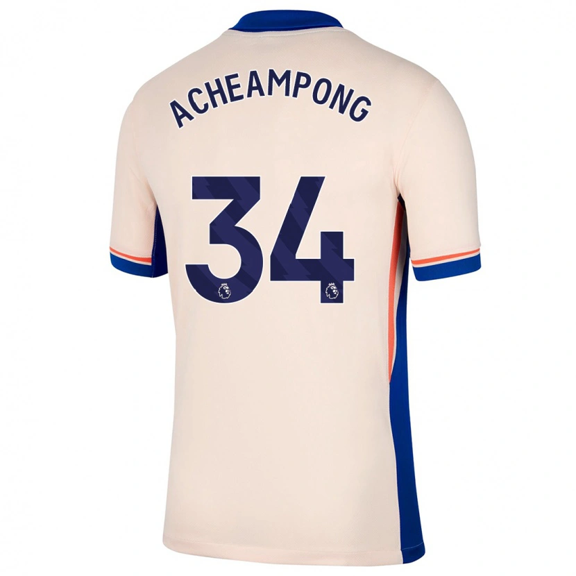Danxen Uomo Maglia Josh Acheampong #34 Beige Chiaro Kit Gara Away 2024/25 Maglietta