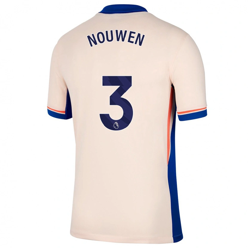 Danxen Uomo Maglia Aniek Nouwen #3 Beige Chiaro Kit Gara Away 2024/25 Maglietta