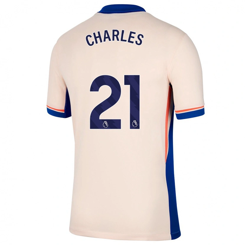 Danxen Uomo Maglia Niamh Charles #21 Beige Chiaro Kit Gara Away 2024/25 Maglietta