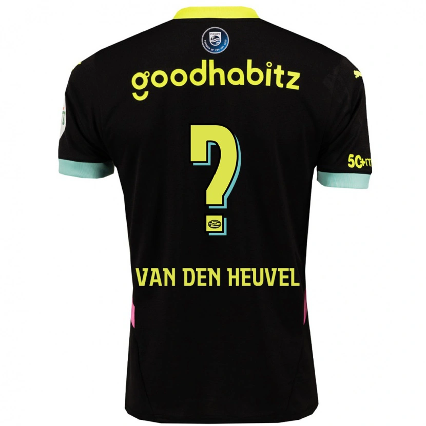 Danxen Uomo Maglia Tim Van Den Heuvel #0 Nero Giallo Kit Gara Away 2024/25 Maglietta