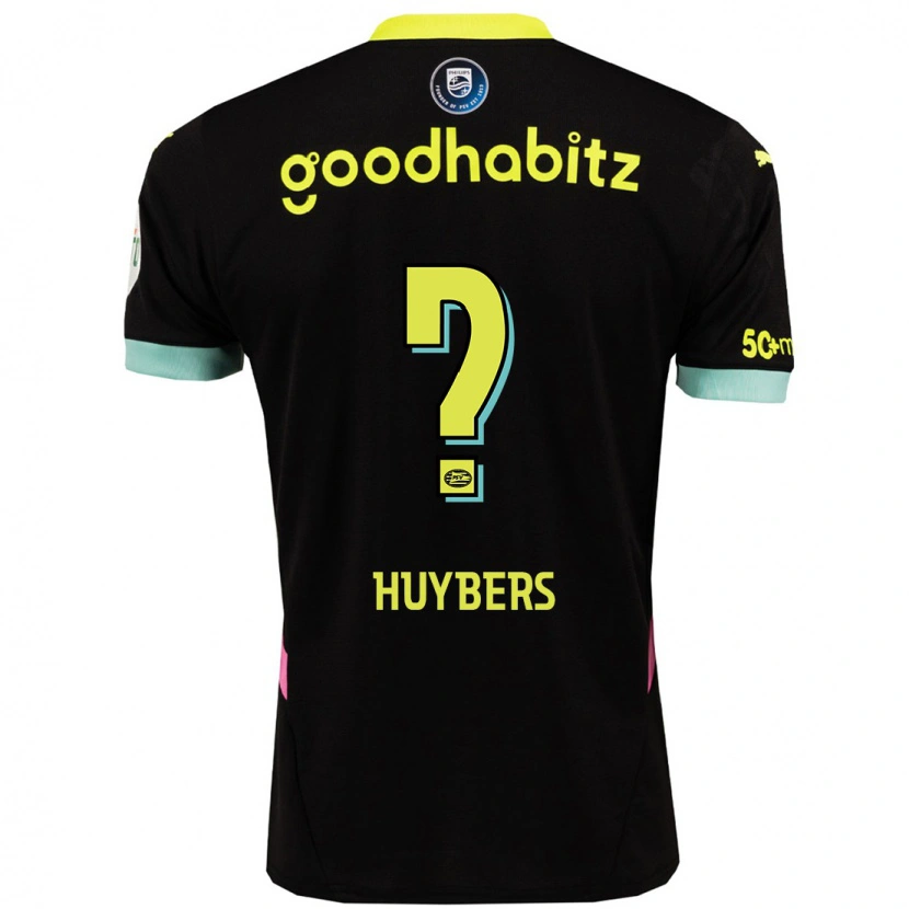 Danxen Uomo Maglia Quinten Huybers #0 Nero Giallo Kit Gara Away 2024/25 Maglietta