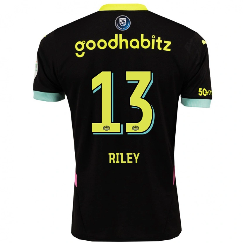 Danxen Uomo Maglia Indiah-Paige Riley #13 Nero Giallo Kit Gara Away 2024/25 Maglietta