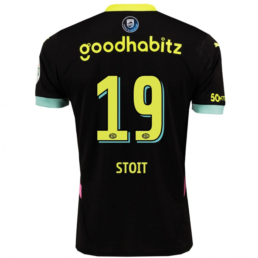 Danxen Uomo Maglia Fleur Stoit #19 Nero Giallo Kit Gara Away 2024/25 Maglietta
