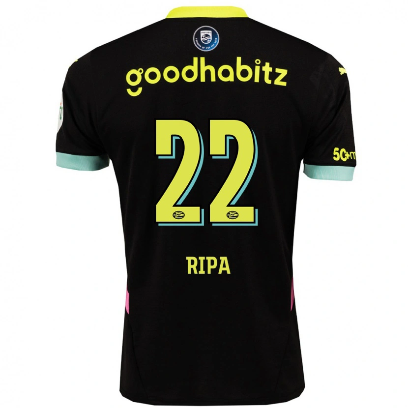 Danxen Uomo Maglia Chimera Ripa #22 Nero Giallo Kit Gara Away 2024/25 Maglietta