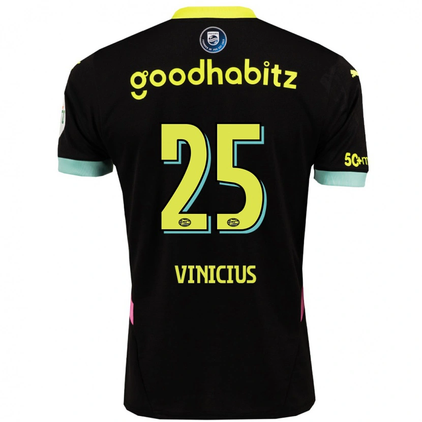 Danxen Uomo Maglia Carlos Vinicius #25 Nero Giallo Kit Gara Away 2024/25 Maglietta